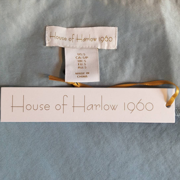 House of Harlow | Baby Blue Matte Satin Spaghetti Strap Ruched Midi Slip Dress - Picture 8 of 12